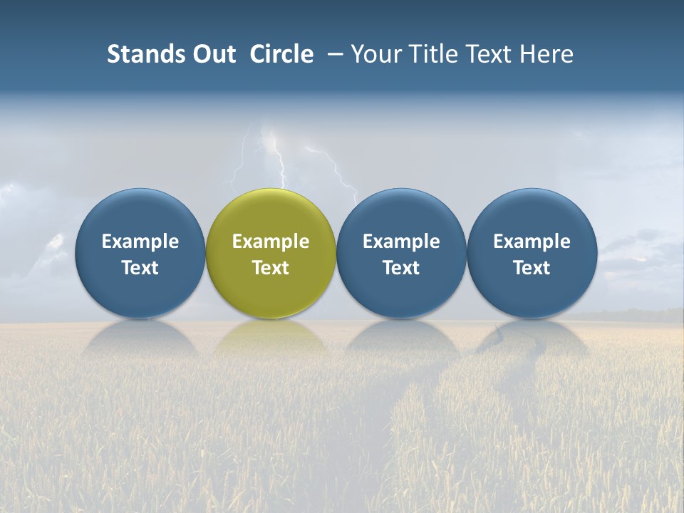 A Large Field With A Lightning Bolt In The Sky PowerPoint Template