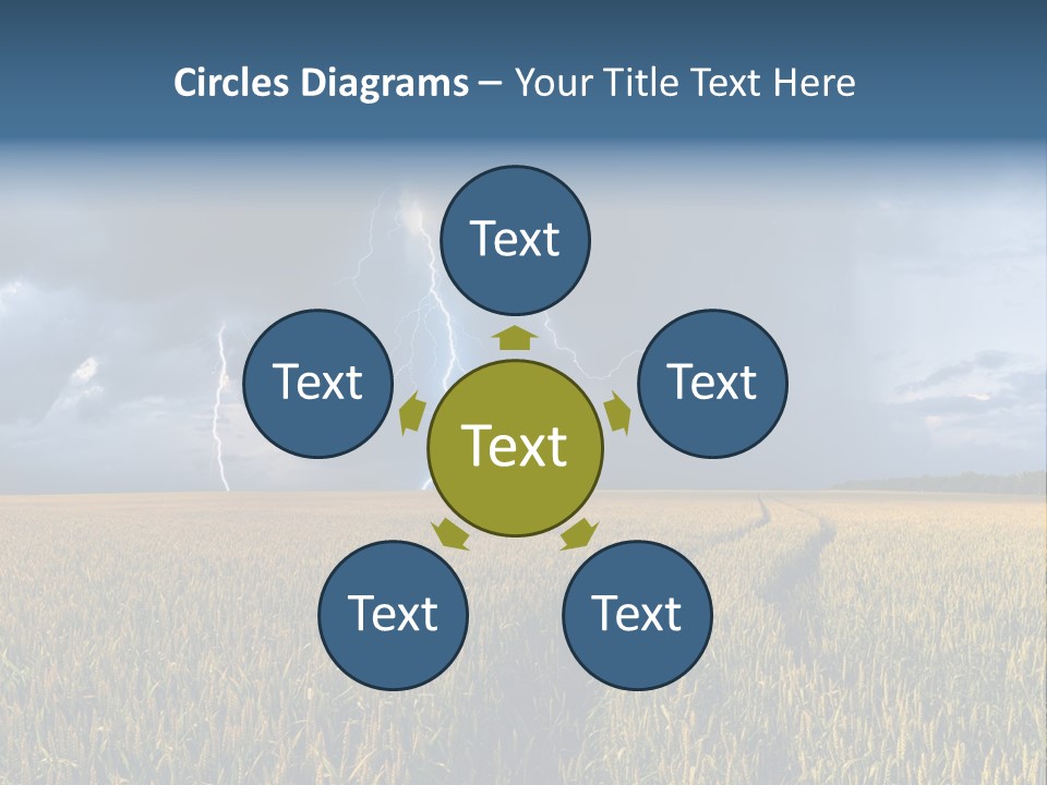 A Large Field With A Lightning Bolt In The Sky PowerPoint Template