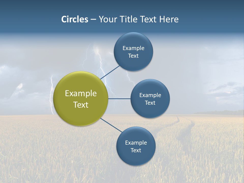 A Large Field With A Lightning Bolt In The Sky PowerPoint Template