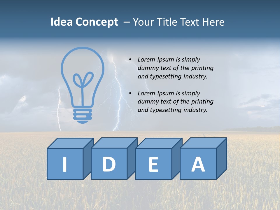 A Large Field With A Lightning Bolt In The Sky PowerPoint Template