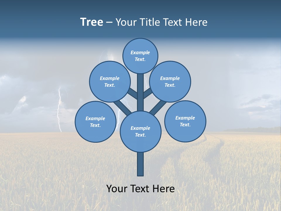 A Large Field With A Lightning Bolt In The Sky PowerPoint Template