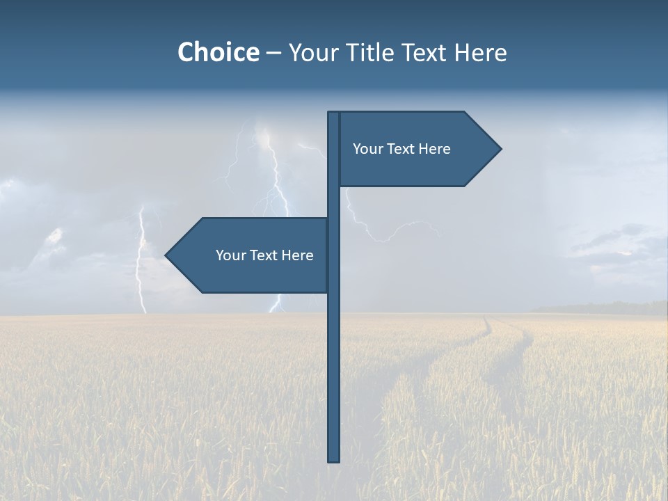A Large Field With A Lightning Bolt In The Sky PowerPoint Template