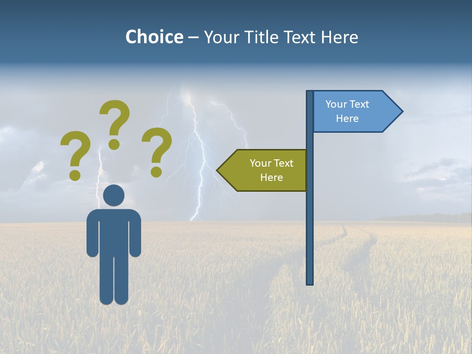 A Large Field With A Lightning Bolt In The Sky PowerPoint Template