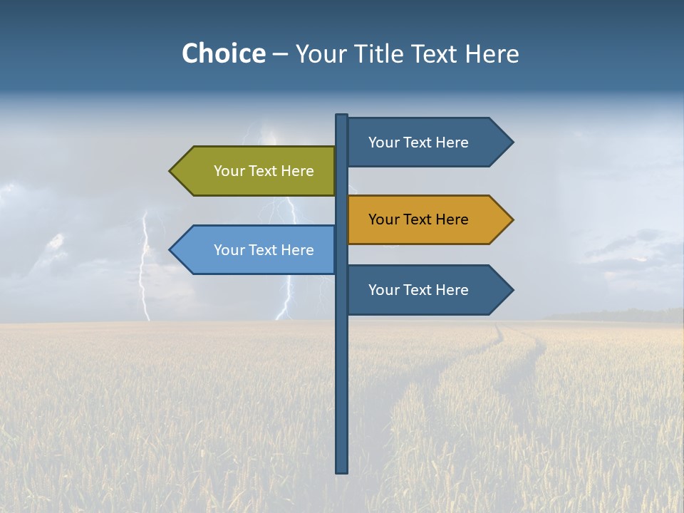 A Large Field With A Lightning Bolt In The Sky PowerPoint Template