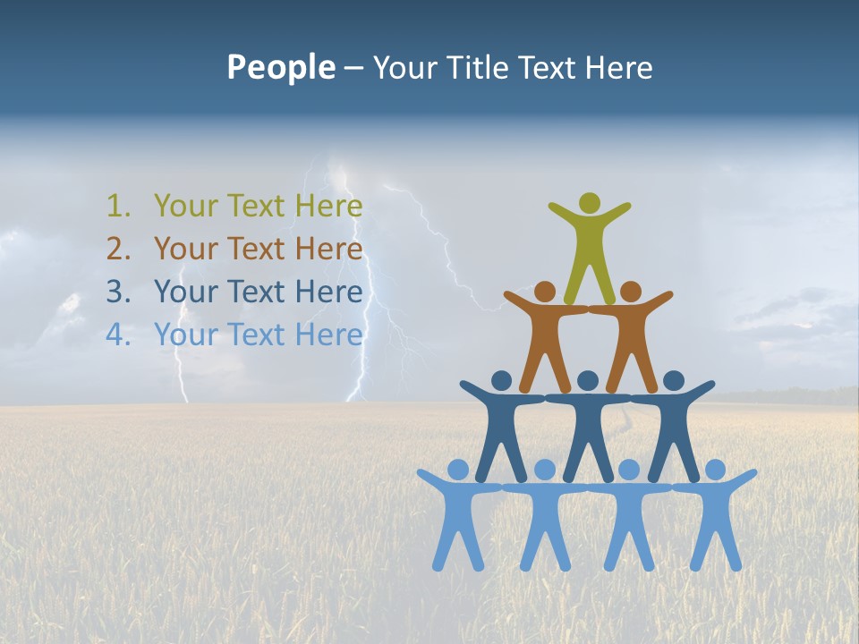 A Large Field With A Lightning Bolt In The Sky PowerPoint Template