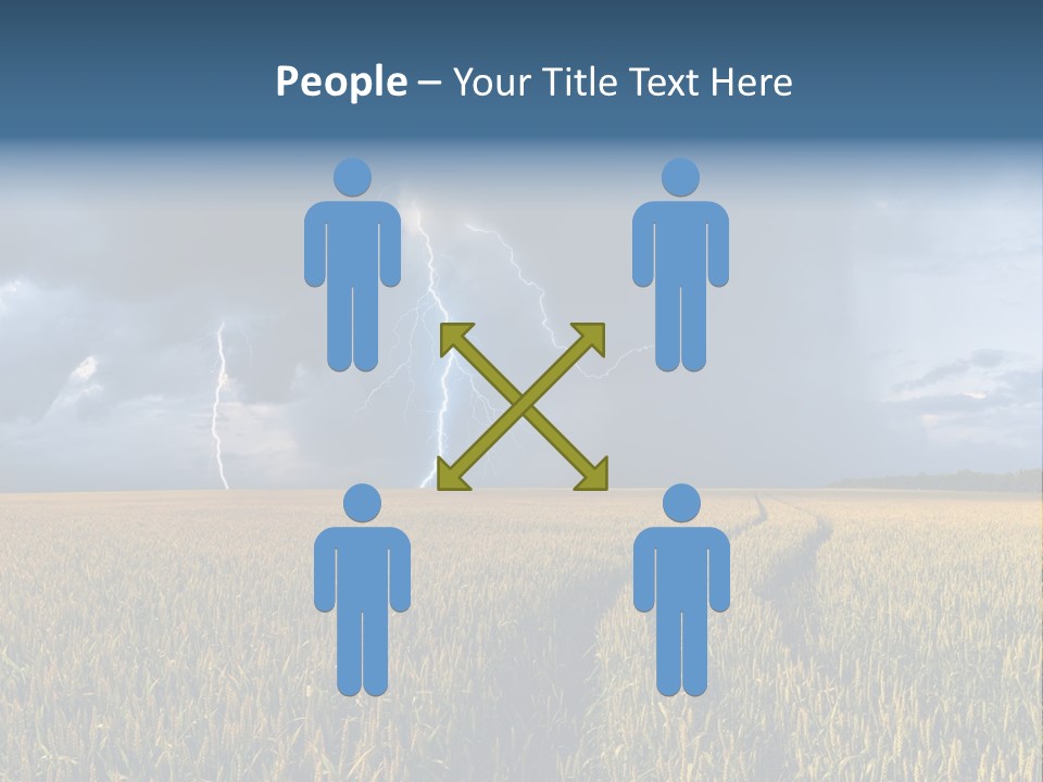 A Large Field With A Lightning Bolt In The Sky PowerPoint Template