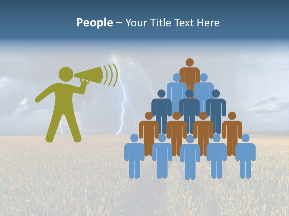 A Large Field With A Lightning Bolt In The Sky PowerPoint Template