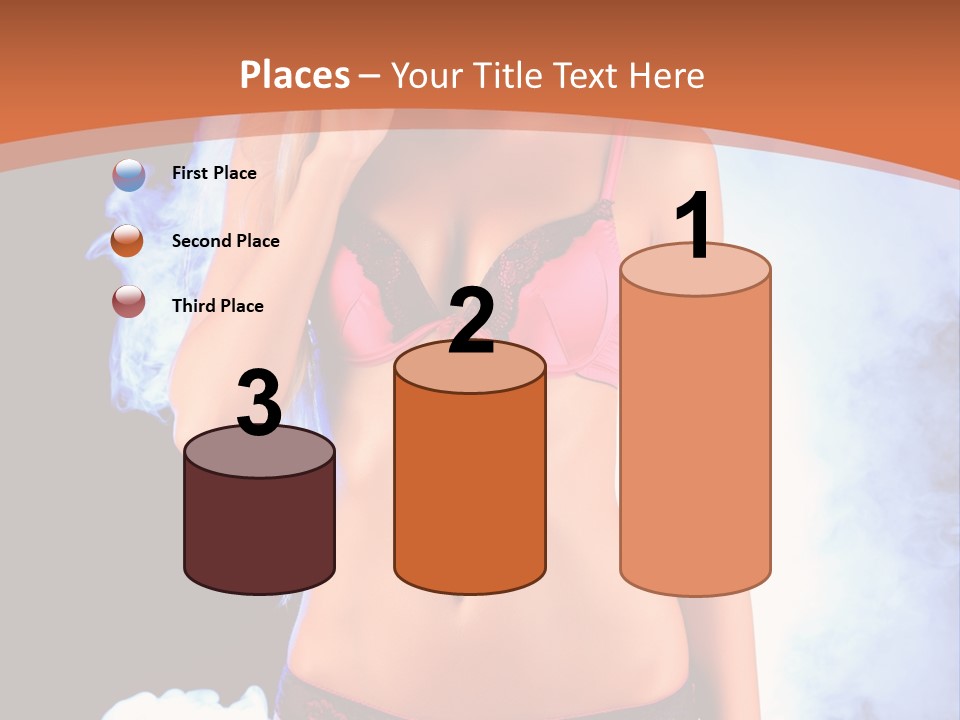 A Beautiful Woman In Lingerie Posing For A Picture PowerPoint Template