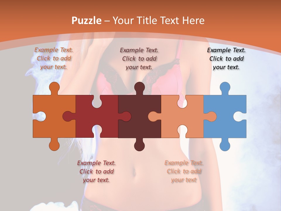 A Beautiful Woman In Lingerie Posing For A Picture PowerPoint Template