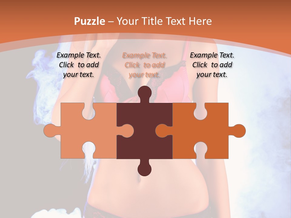 A Beautiful Woman In Lingerie Posing For A Picture PowerPoint Template