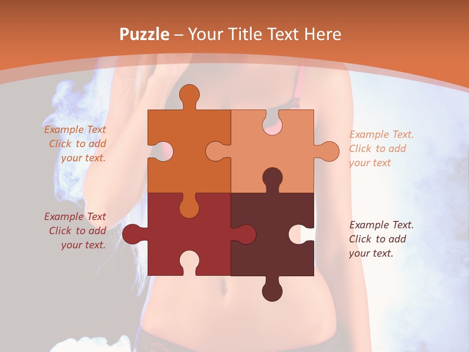 A Beautiful Woman In Lingerie Posing For A Picture PowerPoint Template