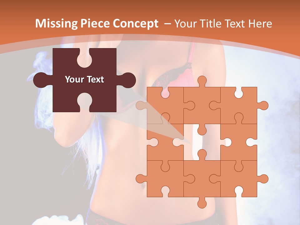 A Beautiful Woman In Lingerie Posing For A Picture PowerPoint Template