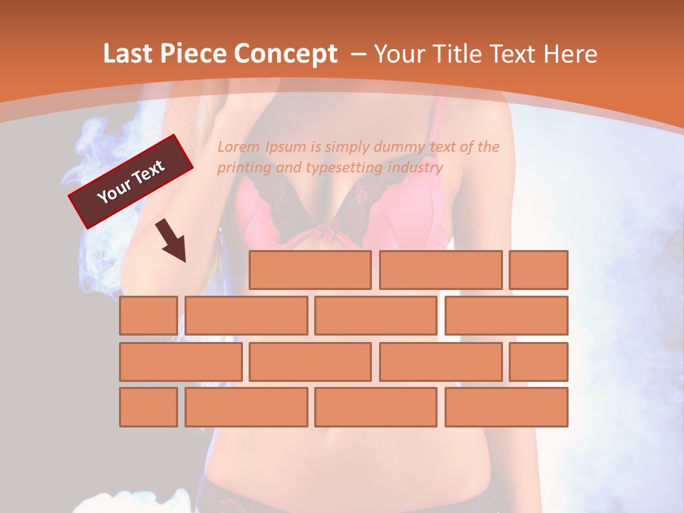 A Beautiful Woman In Lingerie Posing For A Picture PowerPoint Template