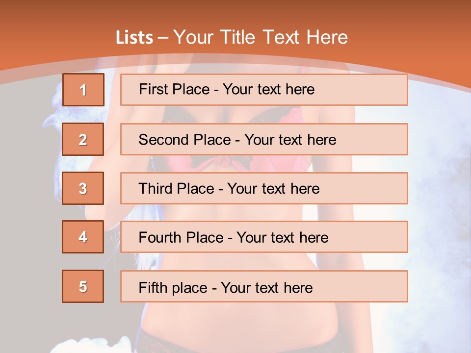 A Beautiful Woman In Lingerie Posing For A Picture PowerPoint Template