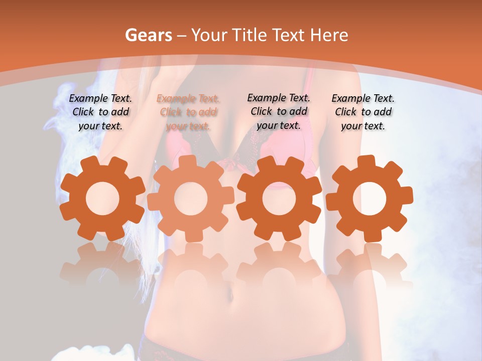 A Beautiful Woman In Lingerie Posing For A Picture PowerPoint Template