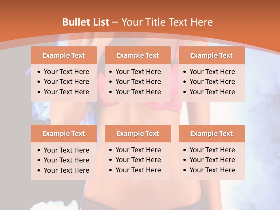 A Beautiful Woman In Lingerie Posing For A Picture PowerPoint Template