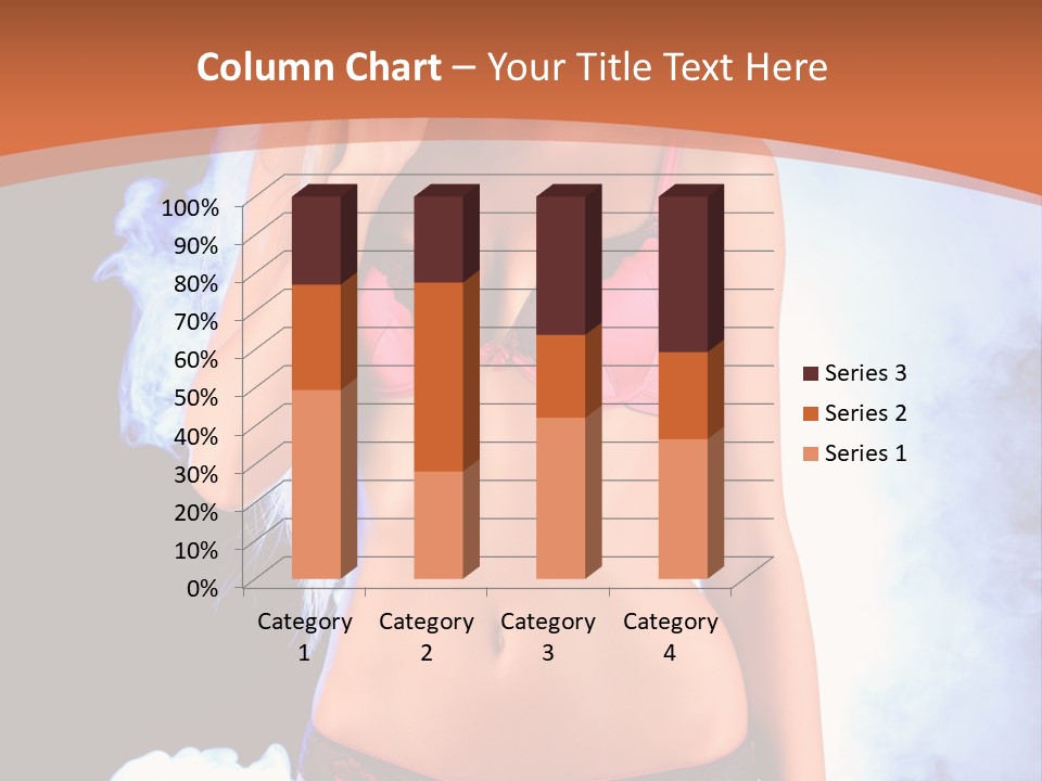 A Beautiful Woman In Lingerie Posing For A Picture PowerPoint Template