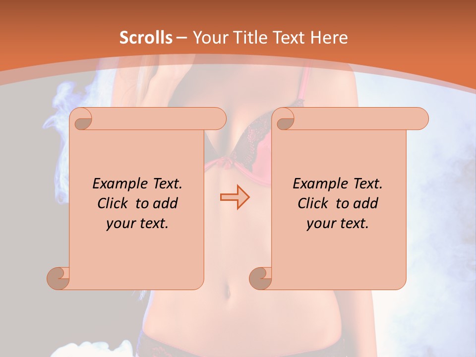A Beautiful Woman In Lingerie Posing For A Picture PowerPoint Template
