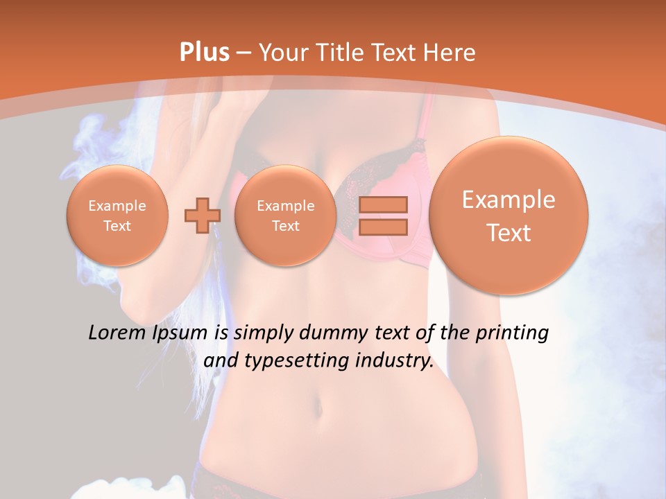 A Beautiful Woman In Lingerie Posing For A Picture PowerPoint Template