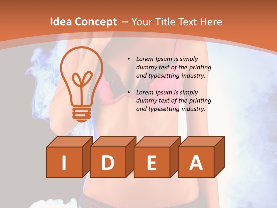 A Beautiful Woman In Lingerie Posing For A Picture PowerPoint Template