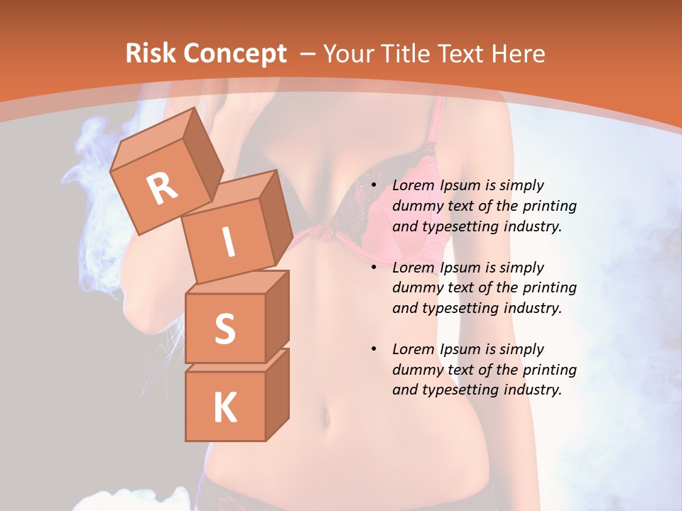 A Beautiful Woman In Lingerie Posing For A Picture PowerPoint Template