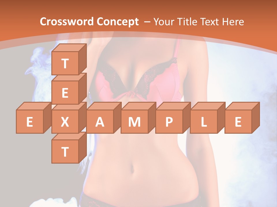 A Beautiful Woman In Lingerie Posing For A Picture PowerPoint Template