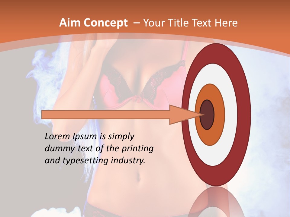 A Beautiful Woman In Lingerie Posing For A Picture PowerPoint Template