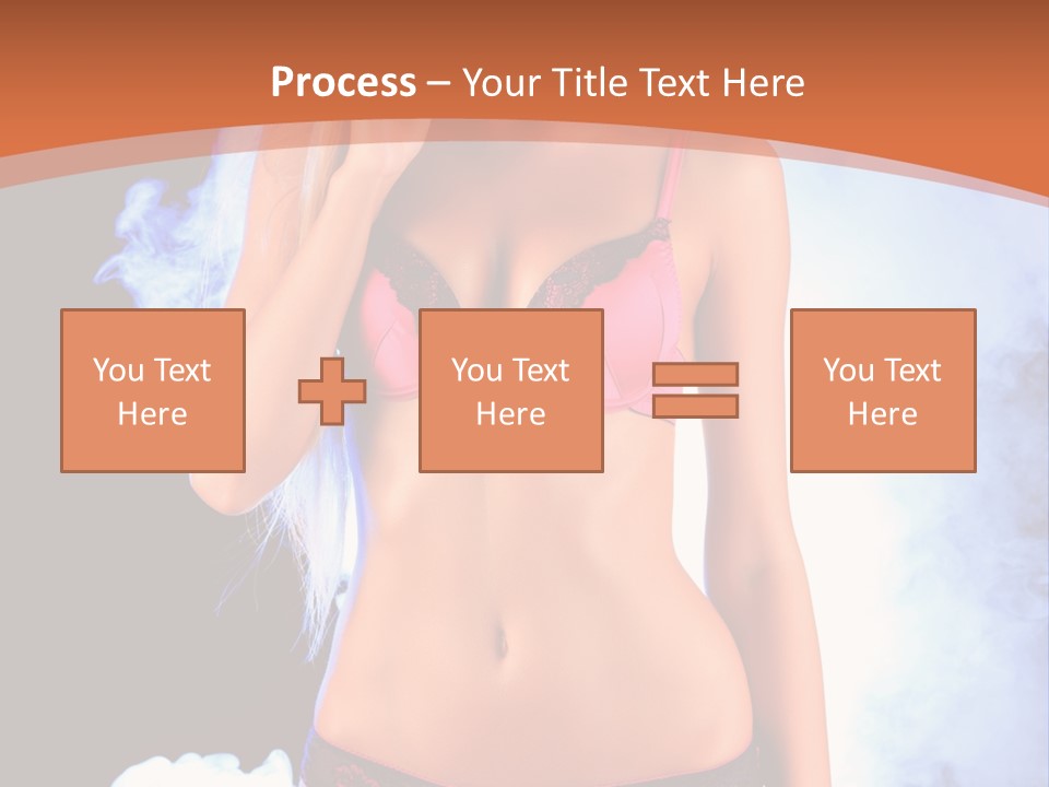 A Beautiful Woman In Lingerie Posing For A Picture PowerPoint Template
