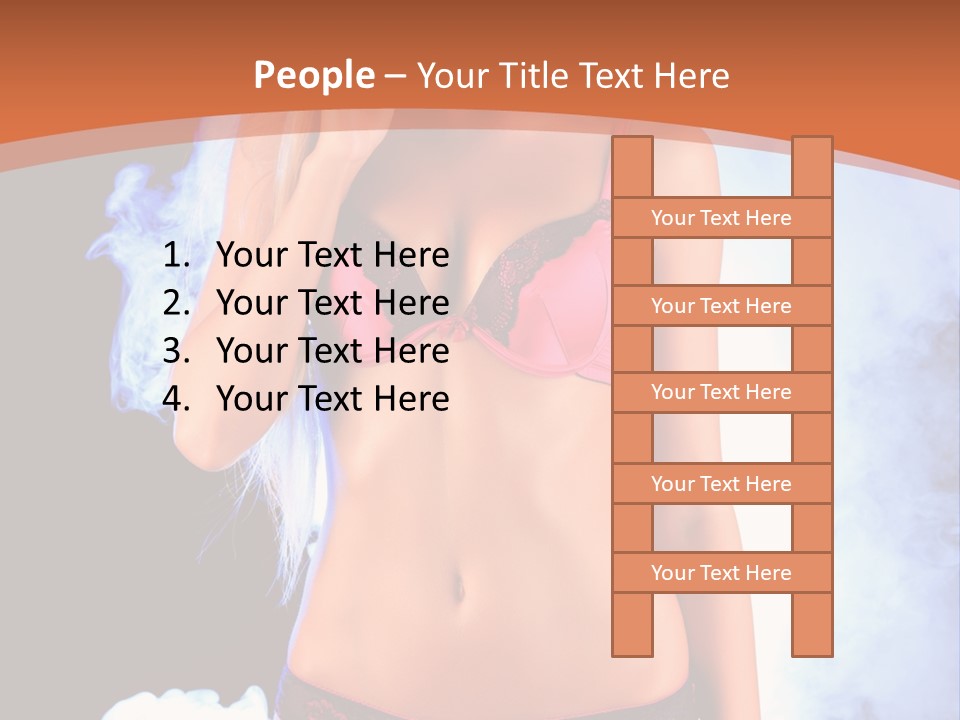 A Beautiful Woman In Lingerie Posing For A Picture PowerPoint Template