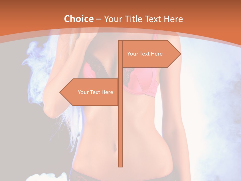 A Beautiful Woman In Lingerie Posing For A Picture PowerPoint Template
