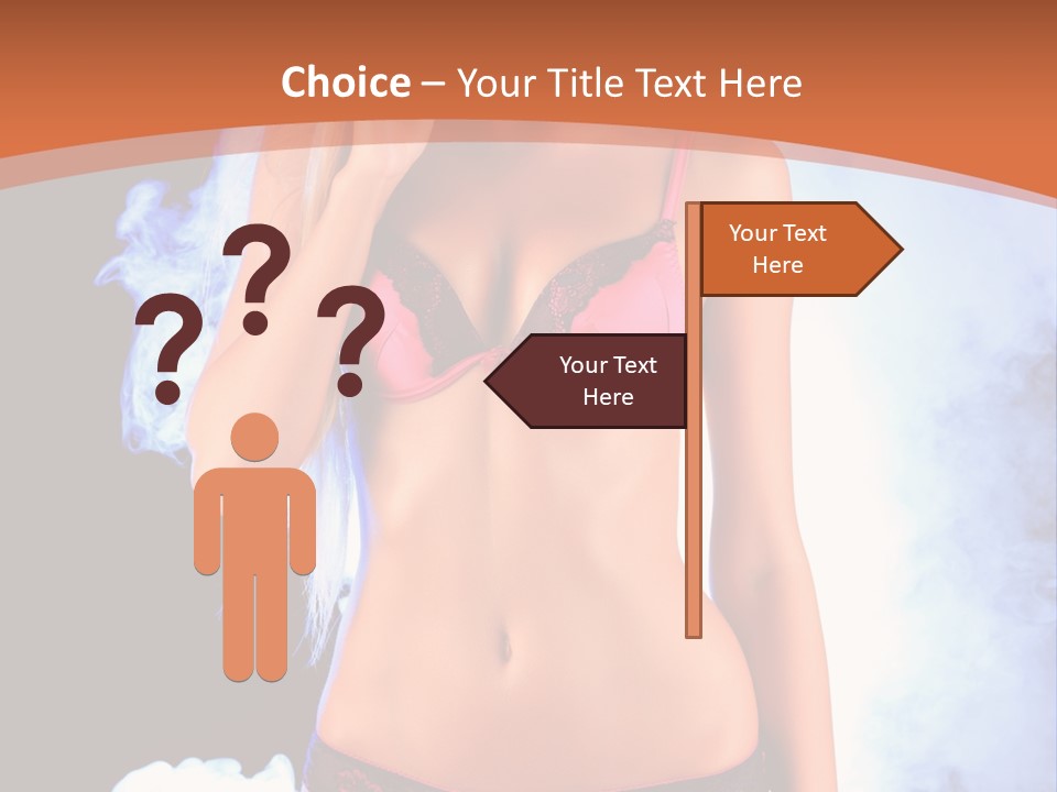 A Beautiful Woman In Lingerie Posing For A Picture PowerPoint Template