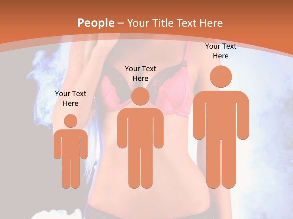 A Beautiful Woman In Lingerie Posing For A Picture PowerPoint Template