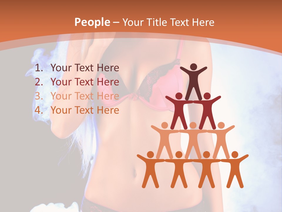 A Beautiful Woman In Lingerie Posing For A Picture PowerPoint Template