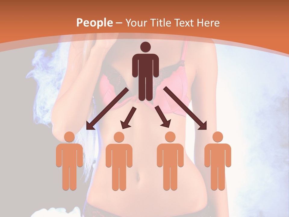 A Beautiful Woman In Lingerie Posing For A Picture PowerPoint Template