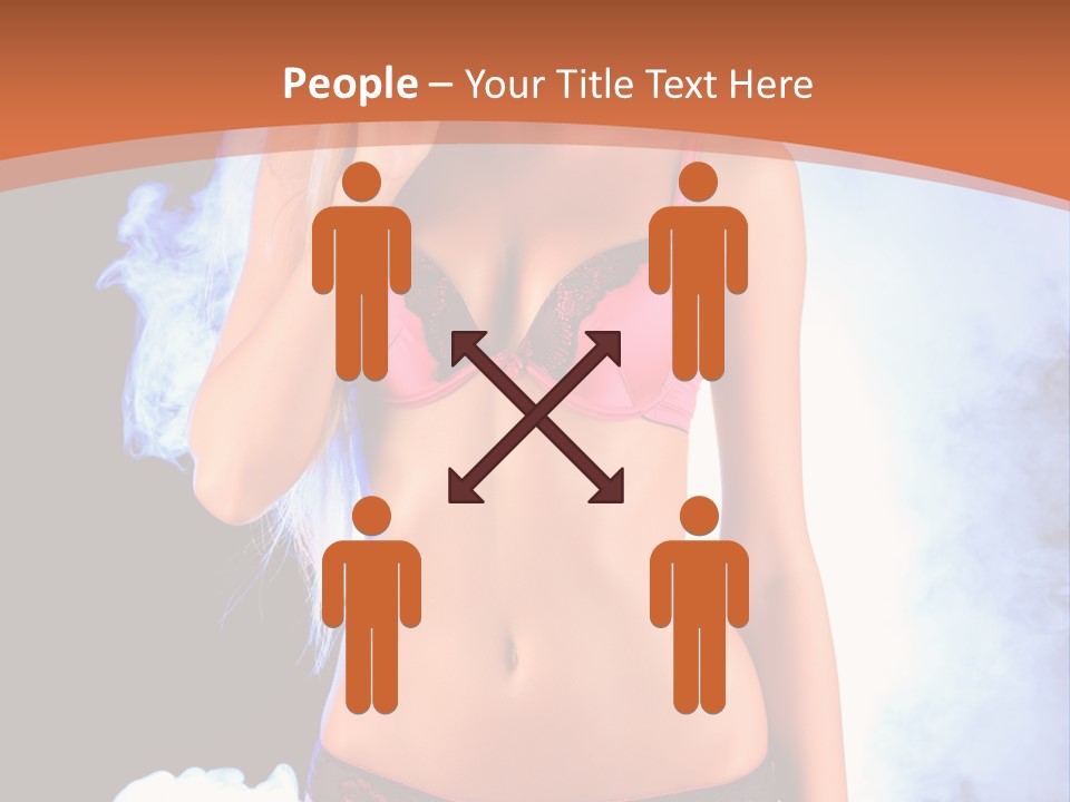 A Beautiful Woman In Lingerie Posing For A Picture PowerPoint Template