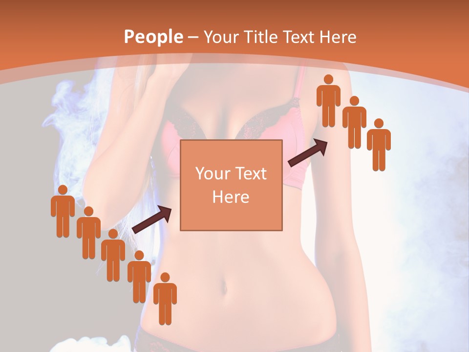 A Beautiful Woman In Lingerie Posing For A Picture PowerPoint Template