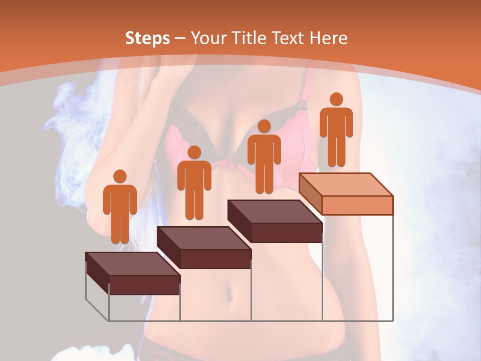 A Beautiful Woman In Lingerie Posing For A Picture PowerPoint Template