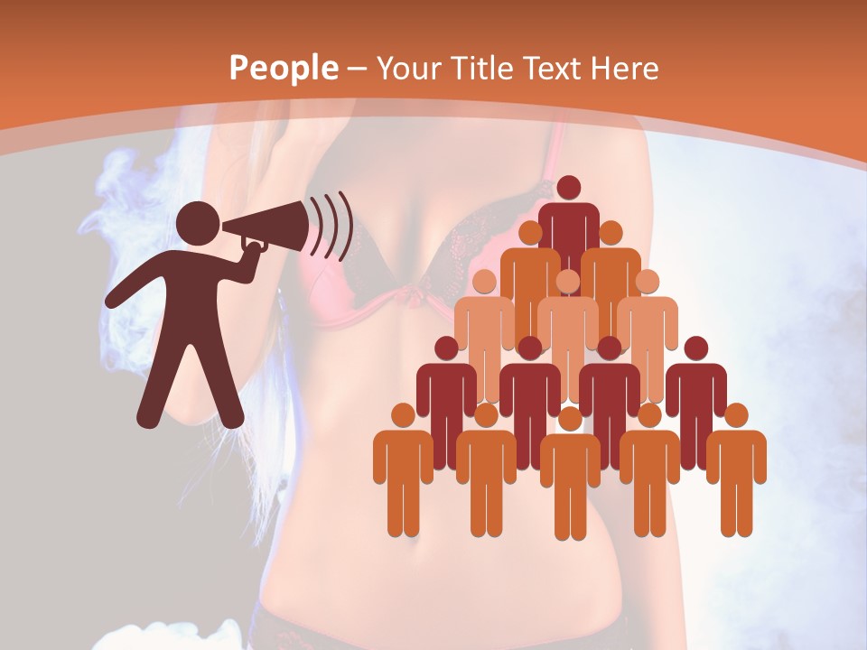 A Beautiful Woman In Lingerie Posing For A Picture PowerPoint Template