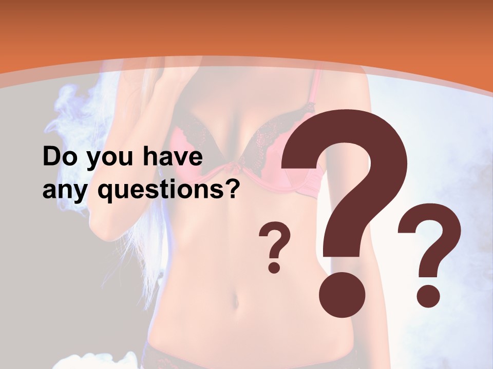 A Beautiful Woman In Lingerie Posing For A Picture PowerPoint Template