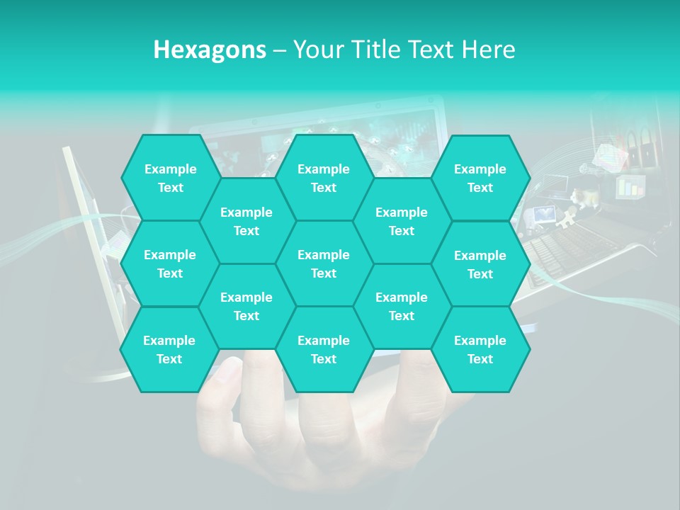 A Person Holding A Laptop With A Bunch Of Icons Coming Out Of It PowerPoint Template