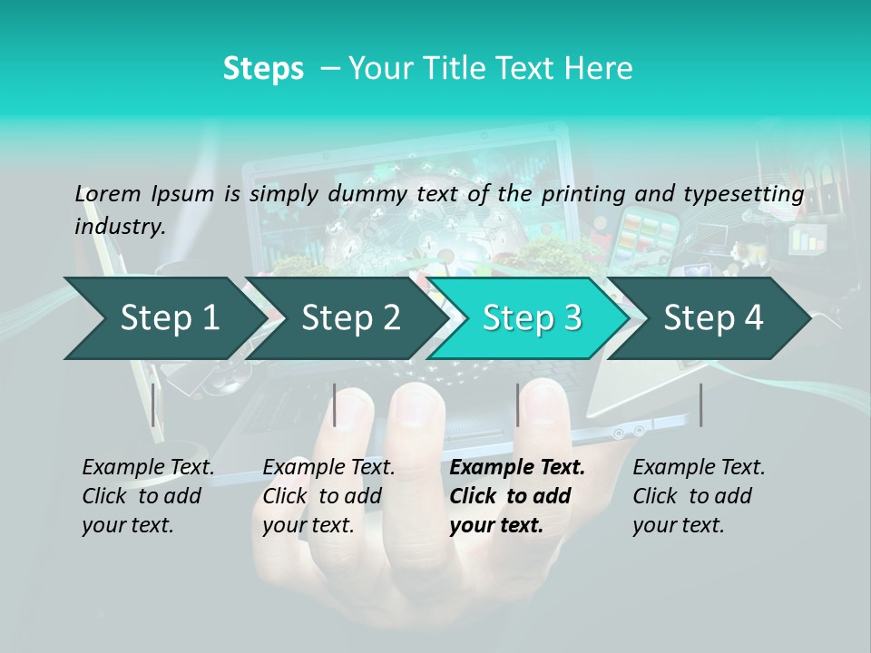 A Person Holding A Laptop With A Bunch Of Icons Coming Out Of It PowerPoint Template