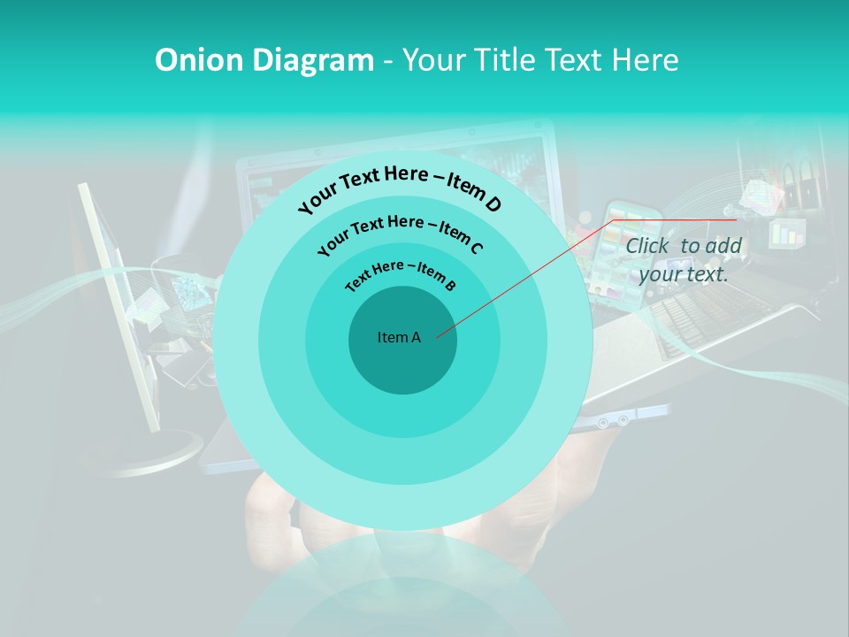 A Person Holding A Laptop With A Bunch Of Icons Coming Out Of It PowerPoint Template