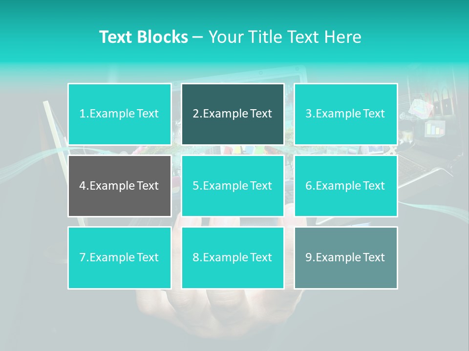 A Person Holding A Laptop With A Bunch Of Icons Coming Out Of It PowerPoint Template