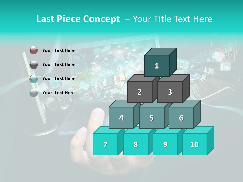A Person Holding A Laptop With A Bunch Of Icons Coming Out Of It PowerPoint Template
