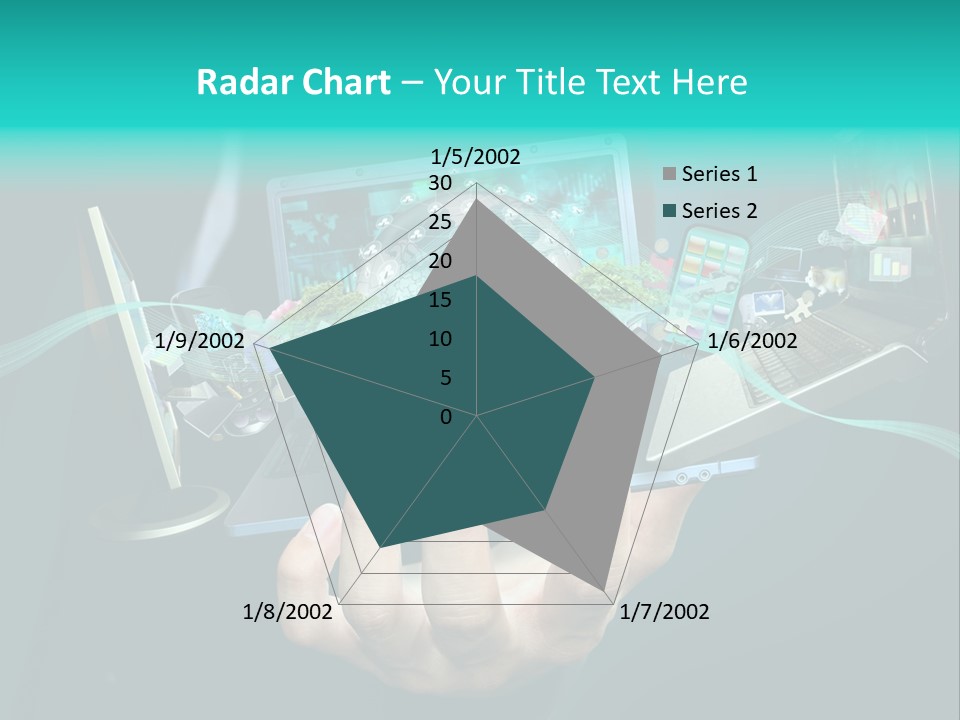 A Person Holding A Laptop With A Bunch Of Icons Coming Out Of It PowerPoint Template