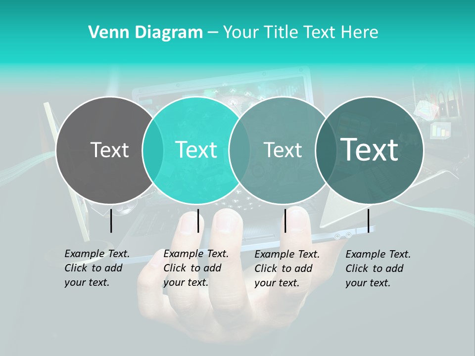 A Person Holding A Laptop With A Bunch Of Icons Coming Out Of It PowerPoint Template