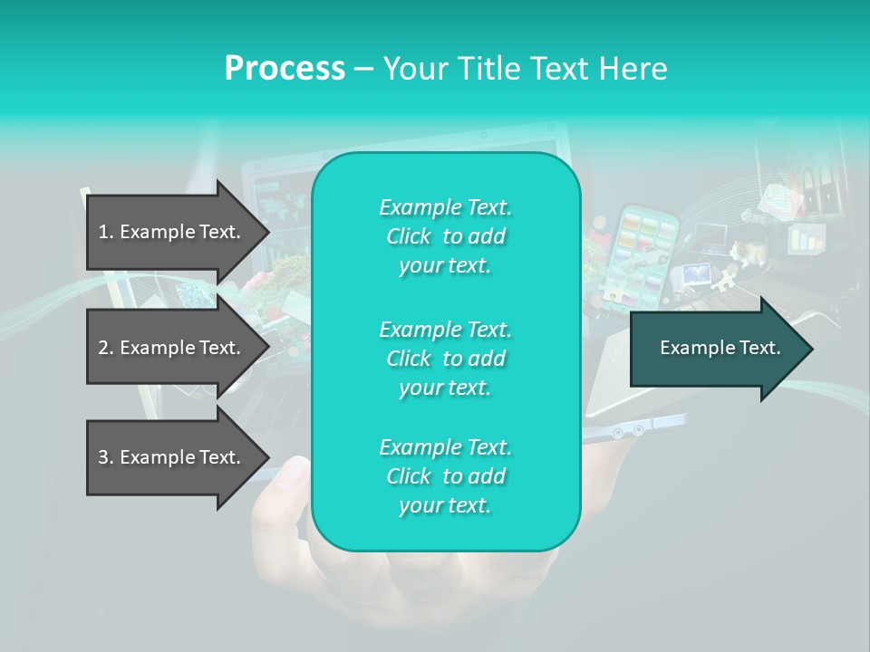 A Person Holding A Laptop With A Bunch Of Icons Coming Out Of It PowerPoint Template
