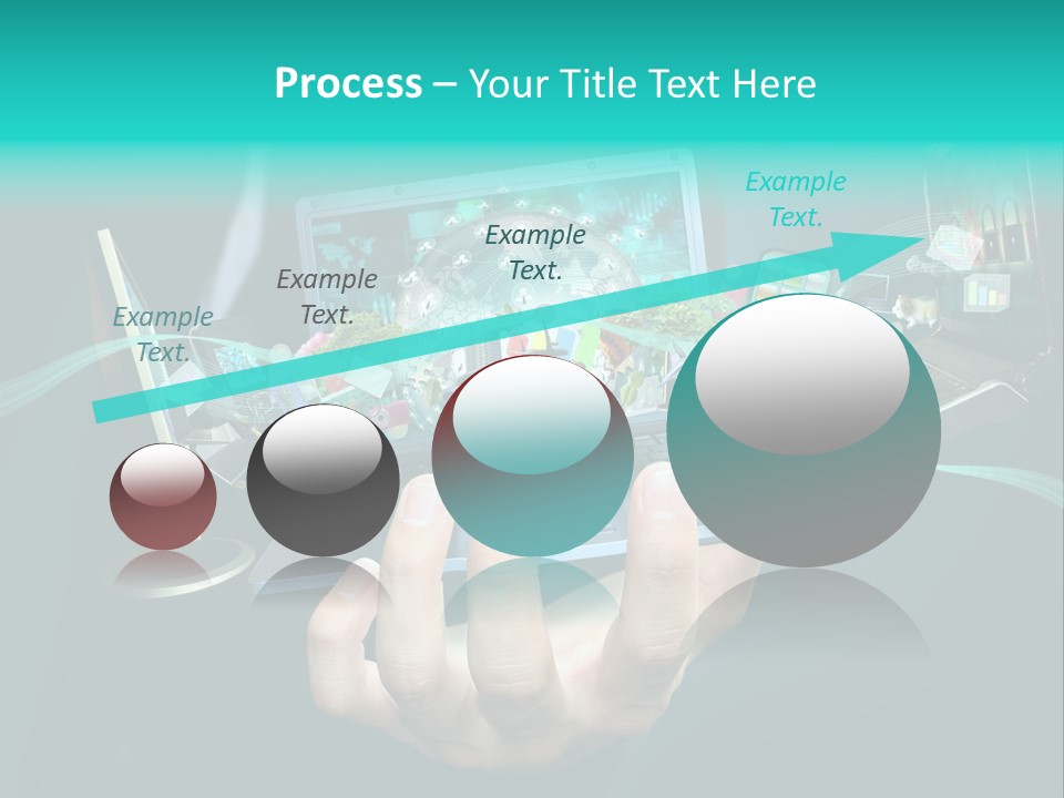 A Person Holding A Laptop With A Bunch Of Icons Coming Out Of It PowerPoint Template