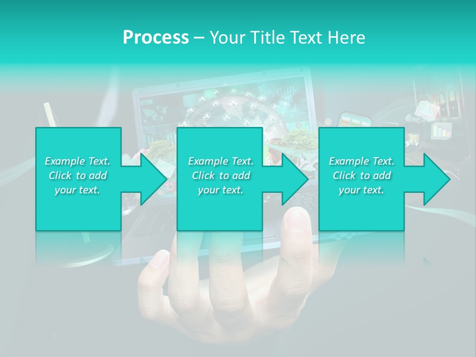 A Person Holding A Laptop With A Bunch Of Icons Coming Out Of It PowerPoint Template