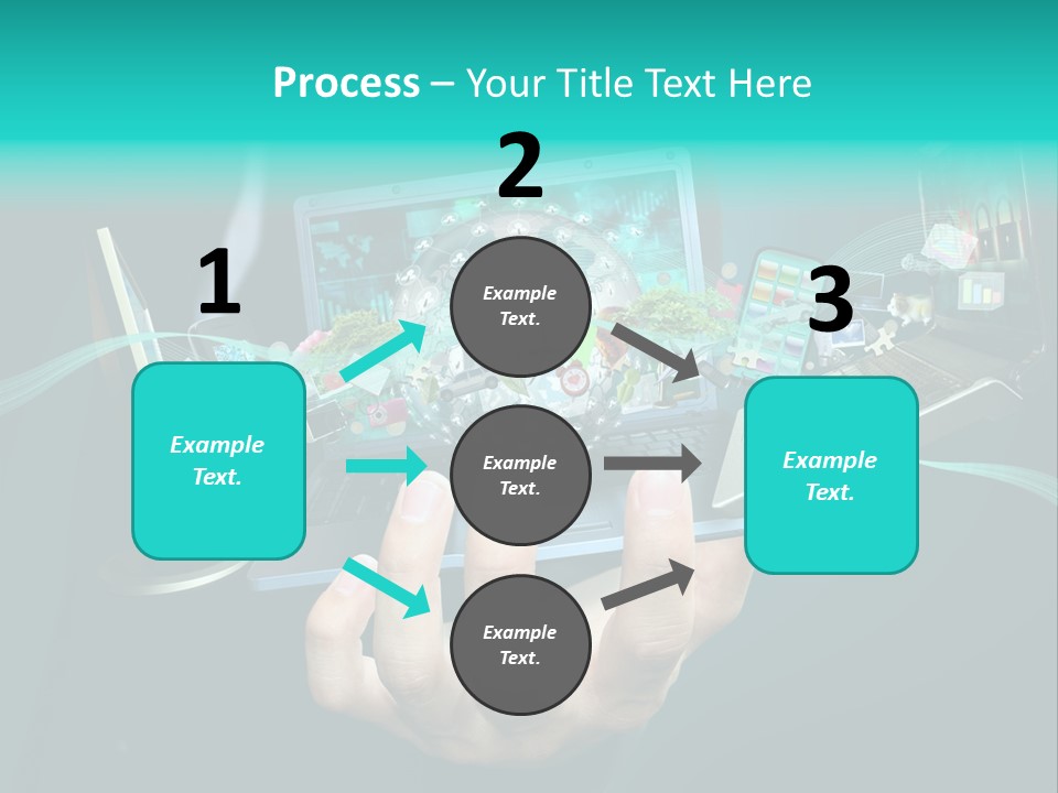 A Person Holding A Laptop With A Bunch Of Icons Coming Out Of It PowerPoint Template